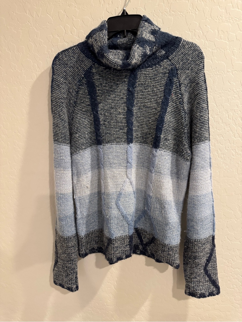 Caslon Blue Ombre Cowl Neck Sweater